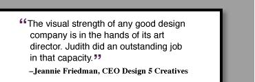 quote from Jeannie Friedman Design 5 Creatives
