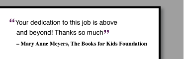 Quote from Books for Kids about Judith Schwartz